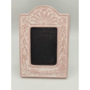 Shabby Chic Pink Embossed Floral Desktop Photo Frame Vintage Style